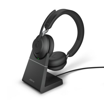 Jabra Evolve2 65 USB-A Stereo UC Headset w/ Deskstand Black