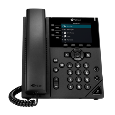 Poly VVX 350 6-Line IP Phone and PoE-enabled 89B68AA